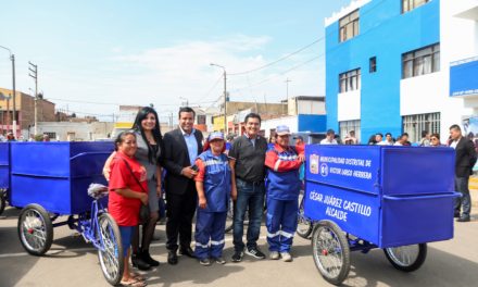Entregan triciclos para optimizar limpieza en Víctor Larco